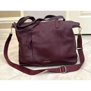 Vera Bradley Charlie Tote Leather Rasin Red Purse Crossbody Top Handels‎ Career